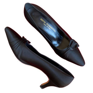 Vintage Silvia Fiorintina delphi black Italian satin heels